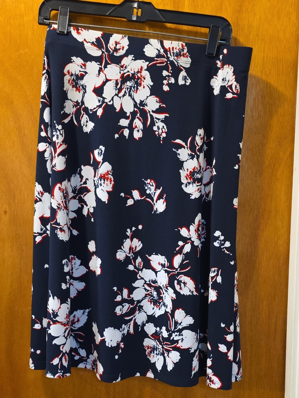 Navy Floral A-Line Women's Skirt CHICOS